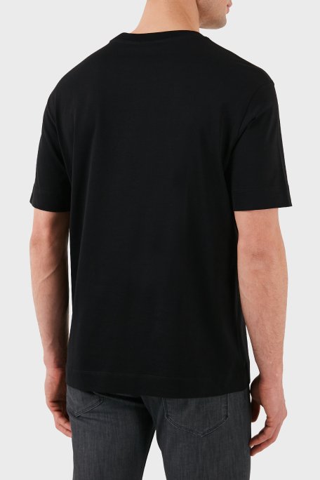 Emporio Armani Logo Baskılı Pamuklu Regular Fit Bisiklet Yaka Erkek T Shirt EM000780 AF12926 UC001 SİYAH - 3