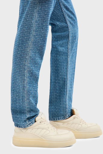 Emporio Armani Logo Baskılı Pamuklu Slim Fit Düşük Bel Normal Paça Jeans Erkek Kot Pantolon EM000668 AF13444 FB054 MAVİ - 4