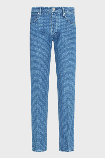Emporio Armani Logo Baskılı Pamuklu Slim Fit Düşük Bel Normal Paça Jeans Erkek Kot Pantolon EM000668 AF13444 FB054 MAVİ - 6