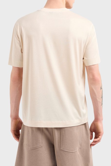 Emporio Armani Logo İşlemeli Regular Fit Pamuklu Bisiklet Yaka Erkek T Shirt EM001033 AF10017 M1052 EKRU - 3