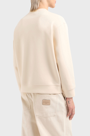 Emporio Armani - Emporio Armani Logo İşlemeli Streç Pamuklu Regular Fit Bisiklet Yaka Erkek Sweat EM001052 AF10013 M1052 EKRU (1)