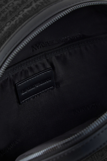 Emporio Armani Logo Kaplı Jakarlı Ayarlanabilir Askılı Erkek Sırt Çantası EM001209 AF13823 U8168 SİYAH - 7