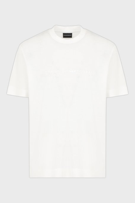 Emporio Armani Logo Nakışlı Pamuklu Regular Fit Bisiklet Yaka Erkek T Shirt EM001070 AF13747 U0003 BEYAZ - 5