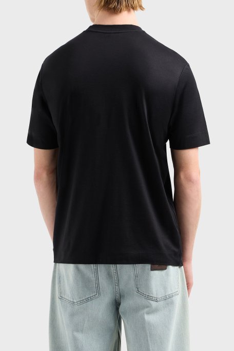 Emporio Armani Logo Nakışlı Pamuklu Regular Fit Bisiklet Yaka Erkek T Shirt EM001070 AF13747 UC001 SİYAH - 3