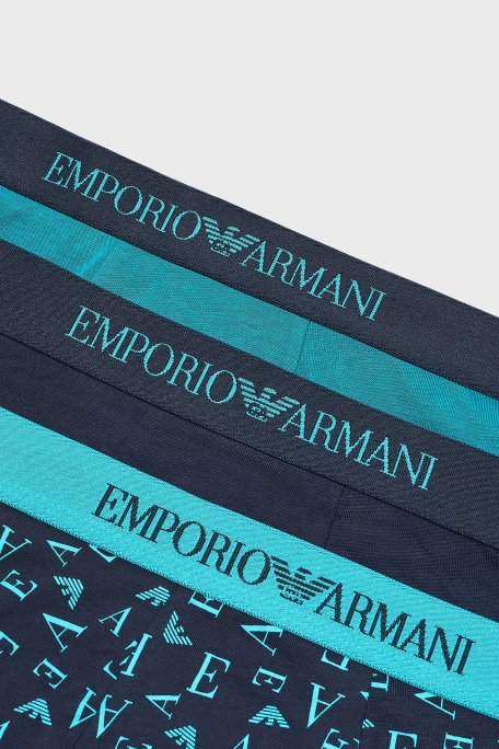 Emporio Armani Logolu % 100 Pamuk 3 Pack Erkek Boxer EM000260 AF10800 MB148 MAVİ - 2