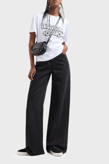 Emporio Armani Logolu % 100 Pamuk Regular Fit Bayan T Shirt 6D2T7H 2J4EZ 0100 BEYAZ - 7