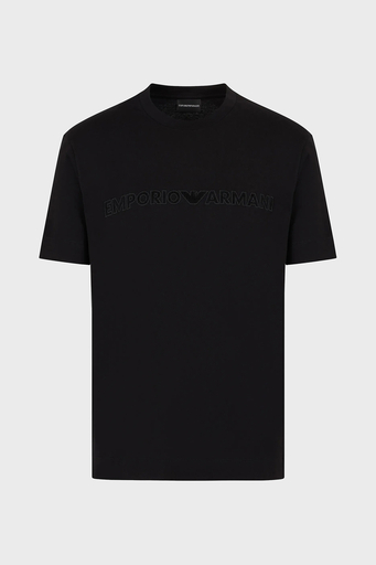 Emporio Armani Logolu % 100 Pamuk Regular Fit Bisiklet Yaka Erkek T Shirt 6D1T98 1JOCZ 00B7 SİYAH - 5