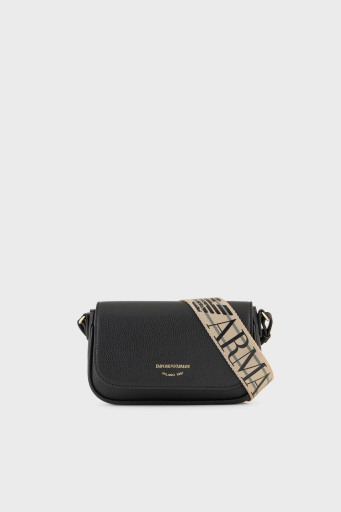 Emporio Armani Logolu Ayarlabilir Askılı Bayan Çanta EW000538 AF12103 MC032 SİYAH-GÜMÜŞ - 1