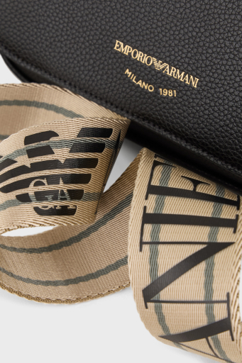 Emporio Armani Logolu Ayarlabilir Askılı Bayan Çanta EW000538 AF12103 MC032 SİYAH-GÜMÜŞ - 6