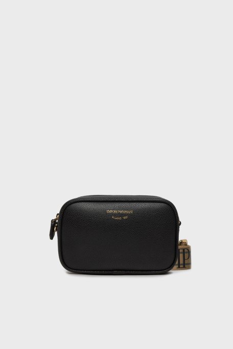 Emporio Armani Logolu Ayarlanabilir Askılı Bayan Çanta EW000537 AF12103 MC032 SİYAH-GÜMÜŞ - 1
