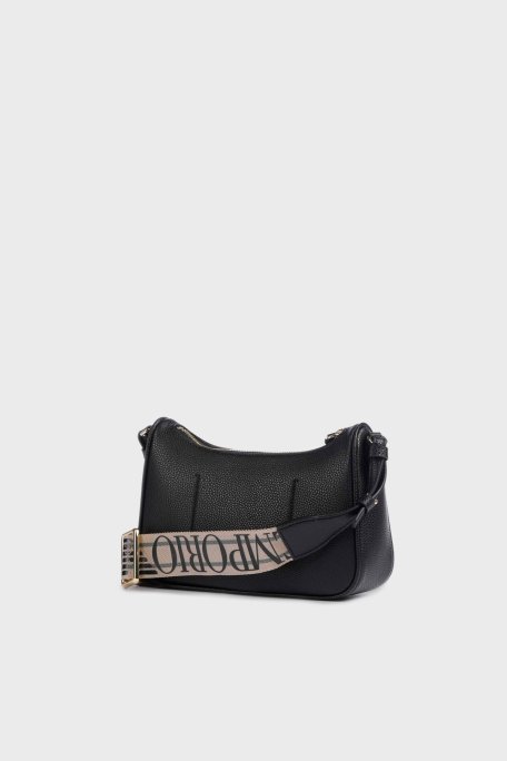 Emporio Armani Logolu Ayarlanabilir Askılı Bayan Çanta EW000539 AF12103 MC032 SİYAH-GÜMÜŞ - 2