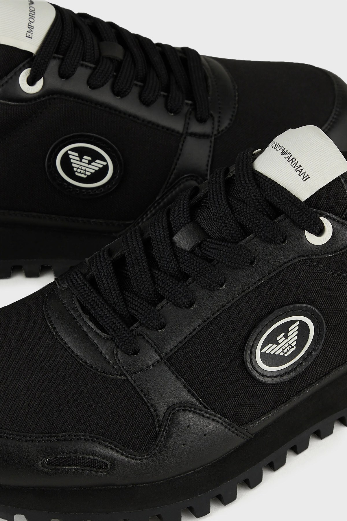 Emporio Armani Logolu Bağcıklı Sneaker Erkek Ayakkabı S X4X536 XM999 K001 SİYAH