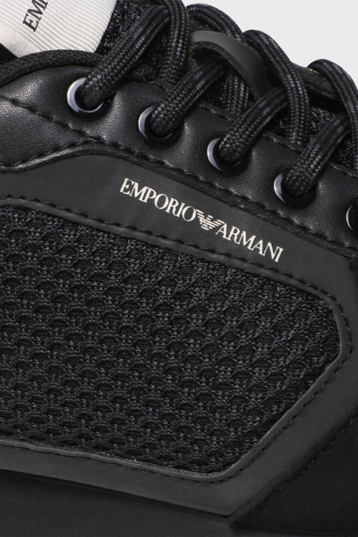 Emporio Armani Logolu Bağcıklı Sneaker Erkek Ayakkabı S X4X556 XM997 Q467 SİYAH