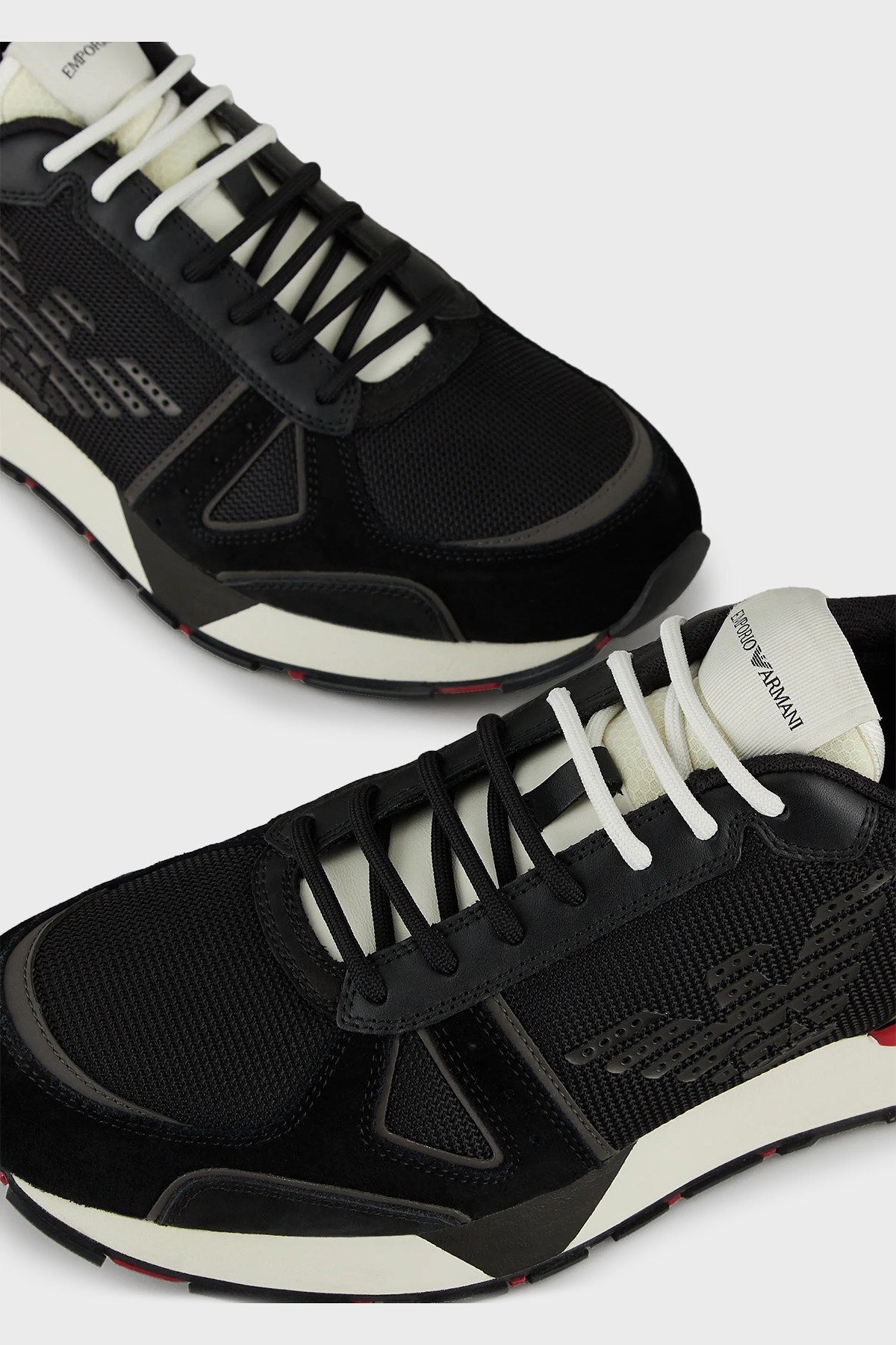 Emporio Armani Logolu Bağcıklı Sneaker Erkek Ayakkabı X4X289 XM499 Q425 SİYAH