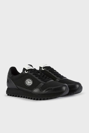 Emporio Armani - Emporio Armani Logolu Bağcıklı Sneaker Erkek Ayakkabı X4X536 XM999 K001 SİYAH (1)