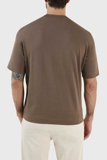 Emporio Armani Logolu Bisiklet Yaka % 100 Pamuk Regular Fit Erkek T Shirt 3R1TT5 1JWZZ 0440 TOPRAK - 5