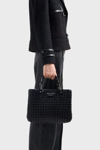 Emporio Armani Logolu Çıkarılabilir Askılı Bayan Çanta EW000361 AF12762 UC001 SİYAH - 2
