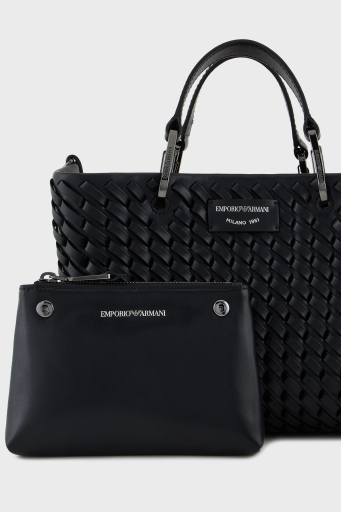 Emporio Armani Logolu Çıkarılabilir Askılı Bayan Çanta EW000361 AF12762 UC001 SİYAH - 4