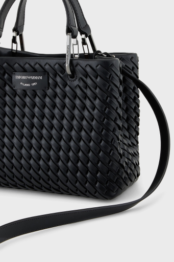 Emporio Armani Logolu Çıkarılabilir Askılı Bayan Çanta EW000361 AF12762 UC001 SİYAH - 7
