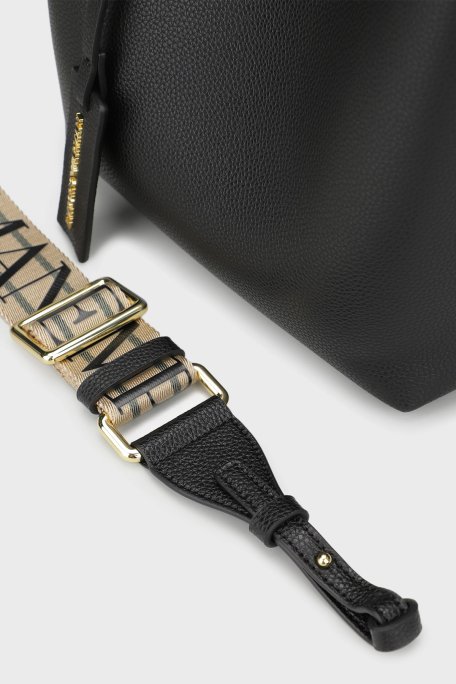 Emporio Armani Logolu Çıkarılabilir Askılı Bayan Çanta EW000362 AF12103 MC032 SİYAH-GÜMÜŞ - 10