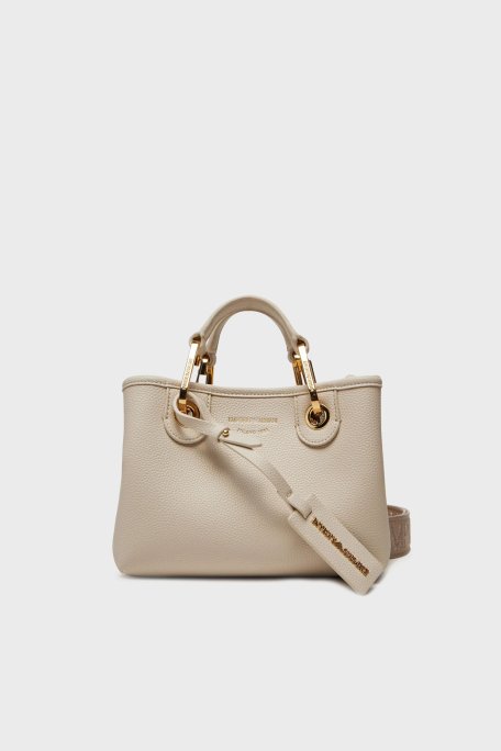 Emporio Armani Logolu Çıkarılabilir Askılı Bayan Çanta EW000382 AF12036 M1051 KREM - 1