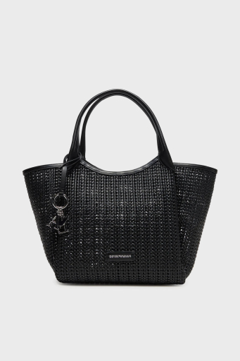 Emporio Armani Logolu Çıkarılabilir Askılı Büyük Bayan Çanta EW001009 AF14309 UC001 SİYAH - 1