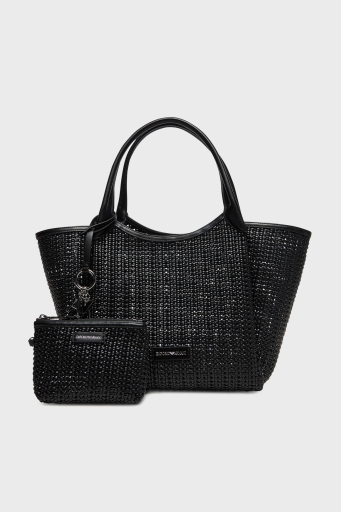 Emporio Armani Logolu Çıkarılabilir Askılı Büyük Bayan Çanta EW001009 AF14309 UC001 SİYAH - 3