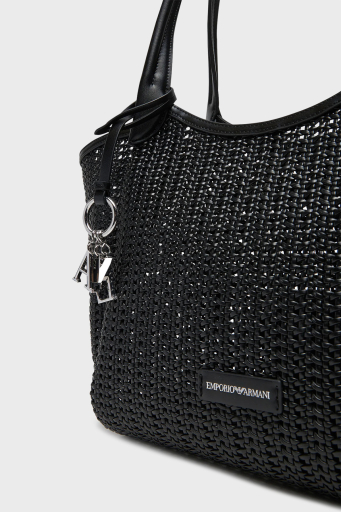 Emporio Armani Logolu Çıkarılabilir Askılı Büyük Bayan Çanta EW001009 AF14309 UC001 SİYAH - 5