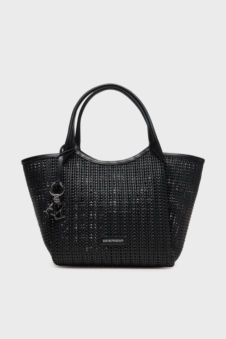 Emporio Armani Logolu Çıkarılabilir Askılı Büyük Bayan Çanta EW001009 AF14309 UC001 SİYAH - 6