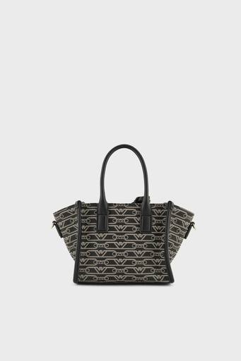 Emporio Armani Logolu Çıkarılabilir Omuz Askılı Bayan Çanta EW000371 AF11951 FC033 SİYAH-EKRU - 3