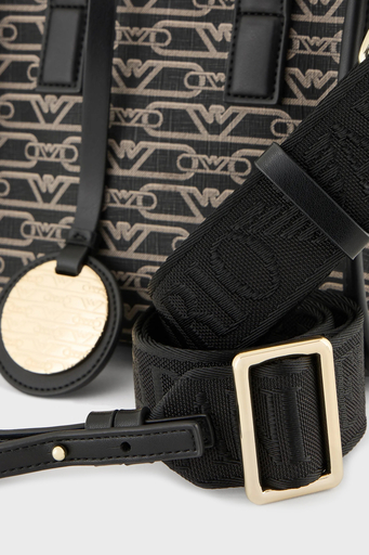 Emporio Armani Logolu Çıkarılabilir Omuz Askılı Bayan Çanta EW000371 AF11951 FC033 SİYAH-EKRU - 6