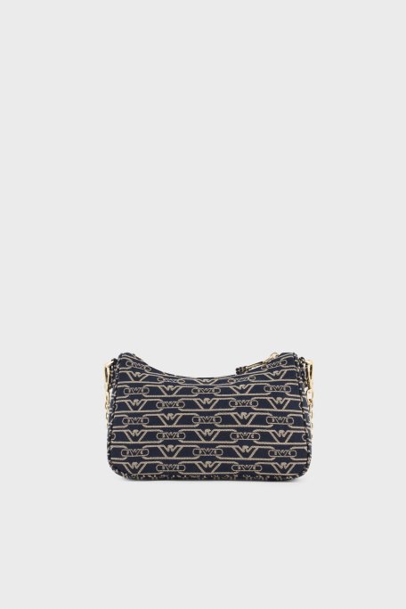 Emporio Armani Logolu Çıkarılabilir Zincir Askılı Bayan Çanta EW001892 AF16095 FB237 EKRU-LACİVERT - 4