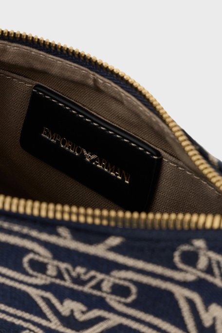 Emporio Armani Logolu Çıkarılabilir Zincir Askılı Bayan Çanta EW001892 AF16095 FB237 EKRU-LACİVERT - 5