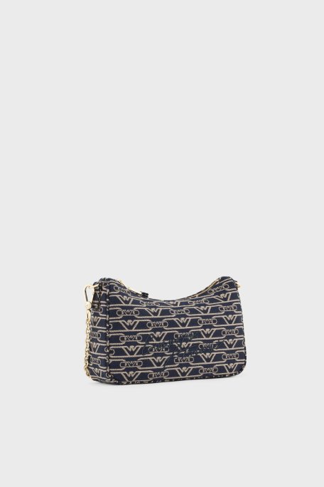 Emporio Armani Logolu Çıkarılabilir Zincir Askılı Bayan Çanta EW001892 AF16095 FB237 EKRU-LACİVERT - 6