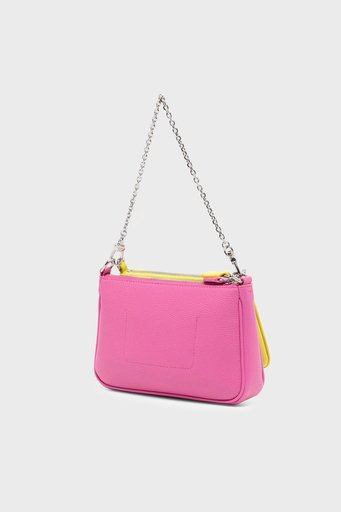 Emporio Armani Logolu Çıkarılabilir Zincir Askılı Bayan Çanta Y3H317 YVM4E 89705 FUŞYA-SARI - 3