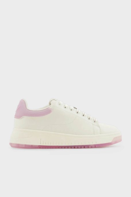 Emporio Armani Logolu Deri Sneaker Bayan Ayakkabı X3X024 XR128 C659 BEYAZ - 7