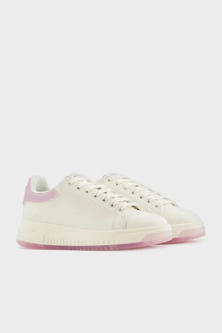 Emporio Armani Logolu Deri Sneaker Bayan Ayakkabı X3X024 XR128 C659 BEYAZ - 8