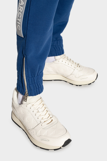 Emporio Armani Logolu Deri Sneaker Erkek Ayakkabı X4X596 XN328 M801 BEYAZ - 2
