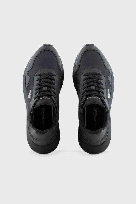 Emporio Armani Logolu Deri Sneaker Erkek Ayakkabı X4X630 XN877 K001 SİYAH - 5