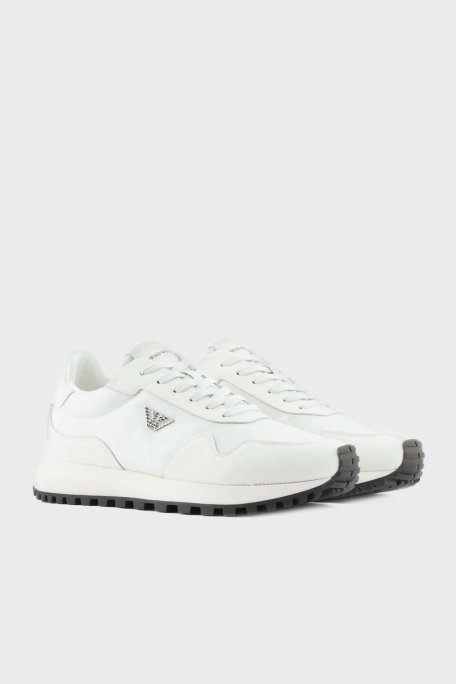 Emporio Armani Logolu Deri Sneaker Erkek Ayakkabı X4X630 XN877 M801 BEYAZ - 8