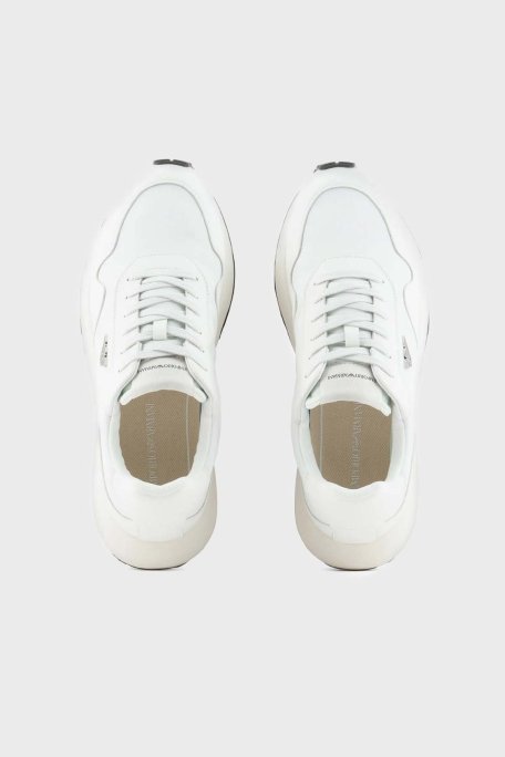 Emporio Armani Logolu Deri Sneaker Erkek Ayakkabı X4X630 XN877 M801 BEYAZ - 9