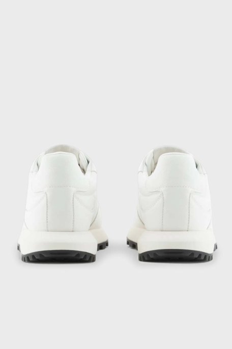 Emporio Armani Logolu Deri Sneaker Erkek Ayakkabı X4X630 XN877 M801 BEYAZ - 10