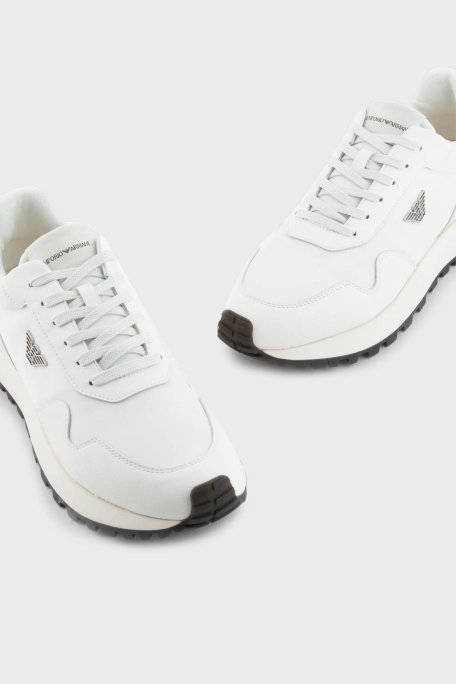 Emporio Armani Logolu Deri Sneaker Erkek Ayakkabı X4X630 XN877 M801 BEYAZ - 11