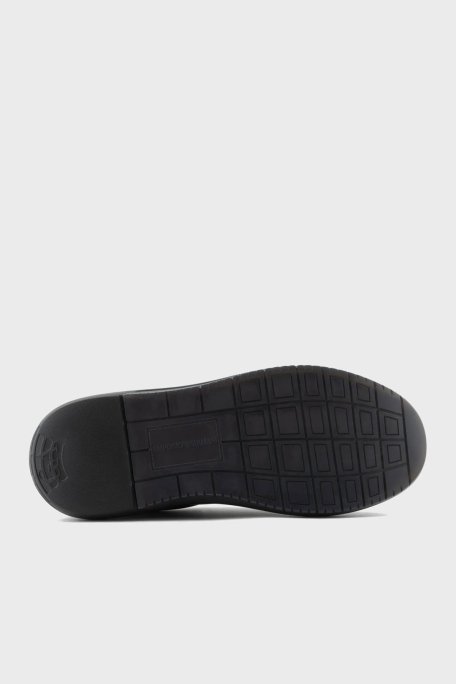 Emporio Armani Logolu Deri Sneaker Erkek Ayakkabı X4X633 XM964 K001 SİYAH - 6