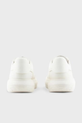 Emporio Armani Logolu Deri Sneaker Erkek Ayakkabı X4X633 XM964 M801 BEYAZ - 19