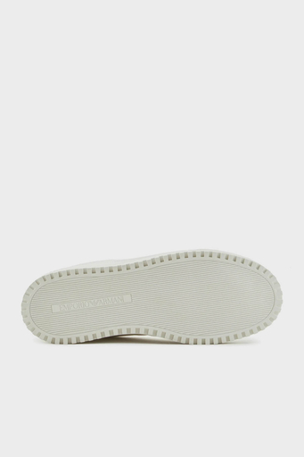 Emporio Armani Logolu Deri Sneaker Erkek Ayakkabı X4X636 XR070 00894 EKRU - 6