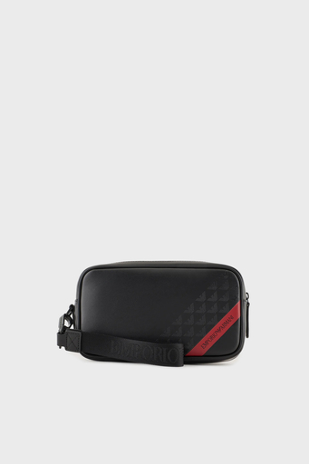 Emporio Armani Logolu Fermuarlı Erkek Traş Çantası Y4R356 YQ12V 80681 SİYAH - 1