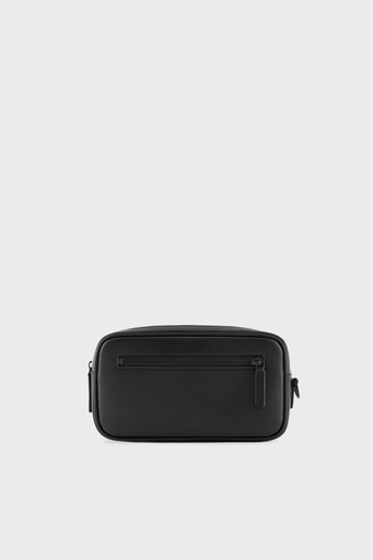 Emporio Armani Logolu Fermuarlı Erkek Traş Çantası Y4R356 YQ12V 80681 SİYAH - 3