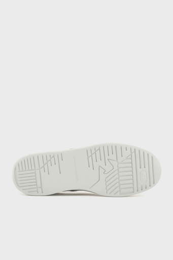 Emporio Armani Logolu Hakiki Deri Kalın Tabanlı Sneaker Erkek Ayakkabı X4X570 XN840 T849 BEYAZ-LACİVERT - 6