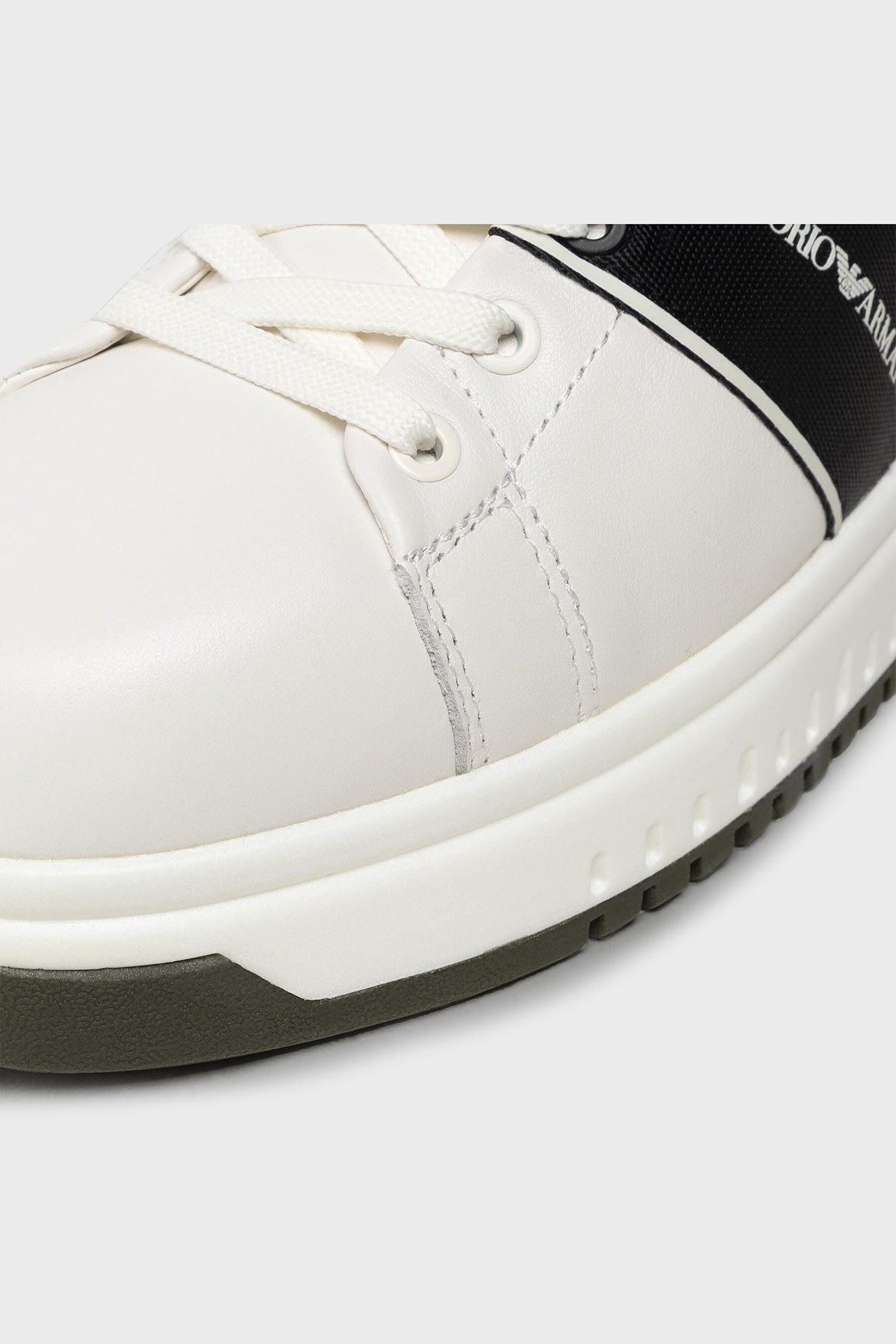 Emporio Armani Logolu Hakiki Deri Sneaker Erkek Ayakkabı X4X264 XM986 Q355 BEJ